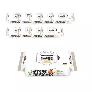 (100매 10개) 엠보싱 물티슈 네이처티슈/티슈/두꺼운/생리대/휴대용/베이비/아기/기저귀/신생아/케이스