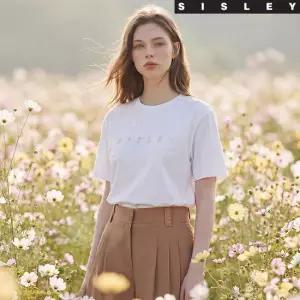 시슬리 26SS 여성 플라워 아플리케 티블라우스