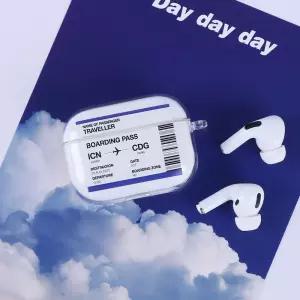 에어팟 비행기 티켓 투명 하드 프로 케이스 4color sOu6+4tRq