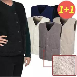 1+1 후리스집업 보온 로카 보아털 겨울 상의 조끼 빅사이즈