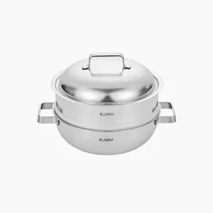 [롯데백화점]에지리 제노 무연마제 스테인리스 파티웍 24cm + 스티머