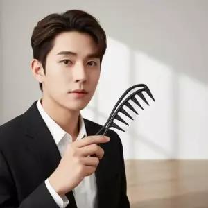 [콩심팥심]남자 와이드 굵은 도끼빗 웨이브 헤어 스타일링 빗 펌 머리 손질