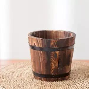 플라워트리 우드 방부목 대형 화분 원형 13x11cm 원목 베란다