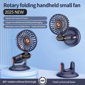 휴대용 미니 선풍기 & 흡착판 접이식 책상 야외 목걸이형 5단계 속도 조절 충전식 욕실 헬스장용)