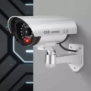 가짜 방범 카메라 LED 실내외 보안 감시 모형 CCTV 블랙 실버 2종