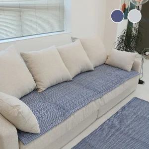 국내생산 스트라이프 사계절 누빔 소파 쇼파패드3인용 4인용 여름용 방석 덮개 러그 면패드