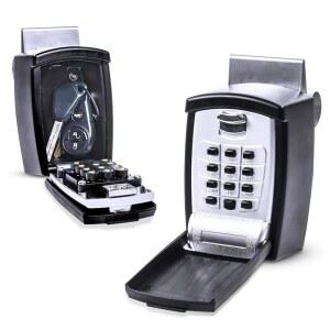 KeyGuard SL-591 자동차 창문 펀치 버튼 잠금 상자, 블랙- 휴대용 열쇠 보관 금고 상자는 집 열쇠, 포브, 신용 카드 / ID + | 차량 공유 키패드 안전 디지털 푸시 장치