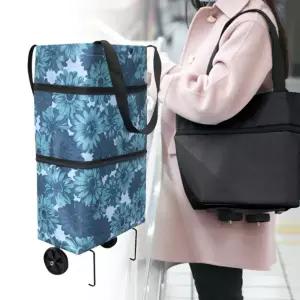 접이식 장바구니 바퀴달린 시장가방 휴대용 쇼핑카트 폴딩 쇼핑백 캐리어 핸드 시캐리어 손수레 바구니 장