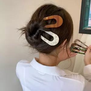 (쓰러담아) 마블 U자 비녀 뒤꽃이 패션비녀 올림머리