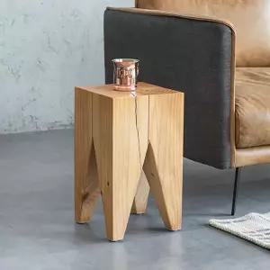 빈티지 원목 사이드 테이블 통나무 고재 미니 간이 탁자 레트로 카페 북유