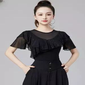 라인댄스복 상의 반팔 줌바 사교 여름 연습복 밸리