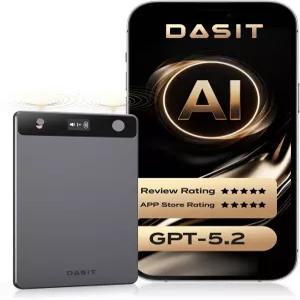 다싯 노트 프로 AI 음성 녹음기 전사 및 요약 앱 제어 회의 통화용 테이커 112개 언어 지원 초슬림 OLED