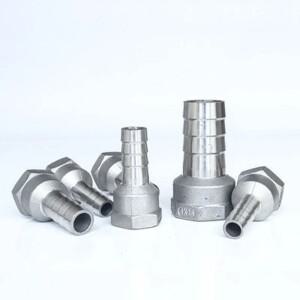 호환 호스 바브 x 1/4 3/8 1/2 1 BSP 암 304 스테인리스 스틸 니플 파이프 피팅  6mm 8mm 10mm