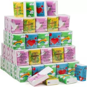 하이포트르바 성경 티슈 여행 사이즈 벌크 3 플라이 미니 포켓 팩 구절 200장 작은 교회용 개별 기독교