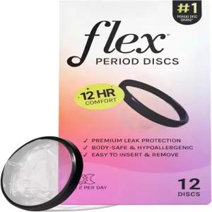 플렉스 생리 디스크 일회용 경련 및 건조함 감소 초보자 친화적인 탐폰 대체품 슈퍼 5개 용량 캐나다산 12