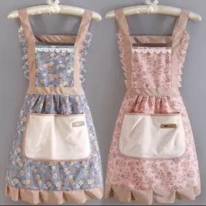 수건 여성 가정용 레이스 앞치마  플라워 주방