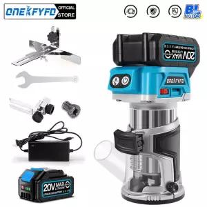 루터기 트리머 브러시리스 6단 전기 알루미늄 합금 베이스 무선 우드 라우터 마키타 배터리용 목공 조각 슬