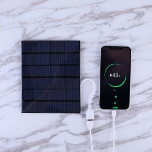 USB 휴대용 태양광 패널 5W 6V 태양광 패널 충전기 모바일 폰/3-5V 배터리 충전용 단결정 전원 비상 패널