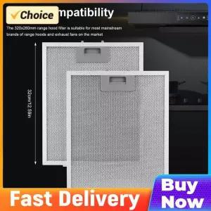 2PCS 알루미늄 메쉬 필터 추출기 구 320x260mm 주방 후드 오일 그리스 레인지 부품용