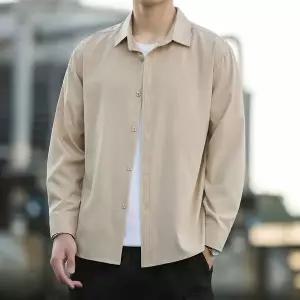 [골드스마일]커플남방 남자 가을 블랙 정장셔츠 봄 긴팔 남방 오버핏