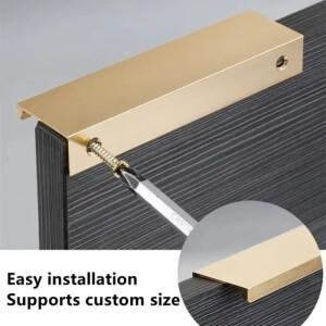 알루미늄 합금 손잡이, 숨겨진 캐비닛 당기기, 찬장 문짝 긴 서랍 주방 옷장 나사 포함 하드웨어, 1/10x