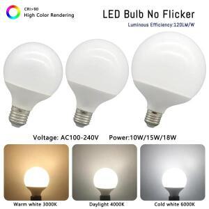 대형 LED 전구, 에너지 절약 글로벌 라이트 램프, 앰플 밀키 E27 AC 100-240V, G80, G95, G120, 3000K, 2-6