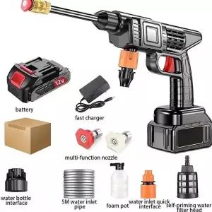 무선고압세차기 세척기 차량용 세탁기 물 총 고압 세차 기계 자동 홈 정원 청소 4000mAh 충전식