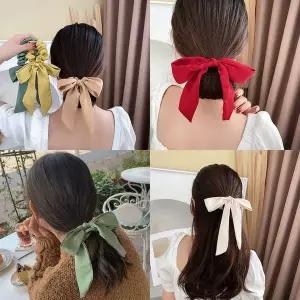 새틴 롱 리본 곱창 헤어 머리끈 5color