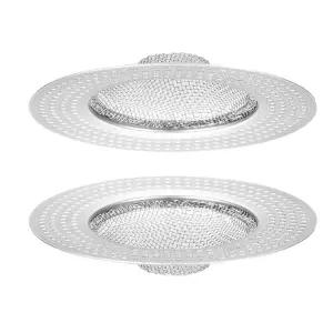 2개 스테인리스 스틸 샤워 배수구 거름망 머리카락 높이 조절형 디자인 욕실 주방 싱크대