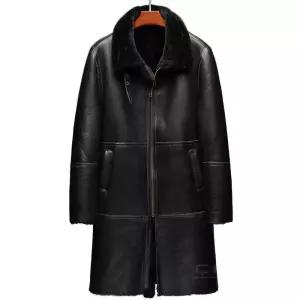 남성가죽롱코트 양 퍼 자켓 겨울 무스탕 캐주얼 아우터
