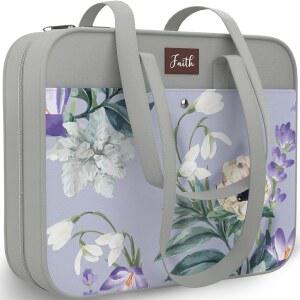 여성용 DEHITE 성경 커버 케이스 u2013 꽃 휴대용 토트백 책 사이즈 11.8 x 10 4.1, 프리미엄 패브릭