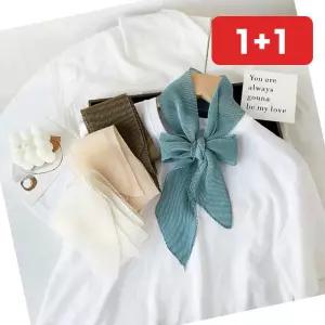 여름용 얇은 스프링 주름 스카프 플리츠 단색 여름 미니 (1+1)