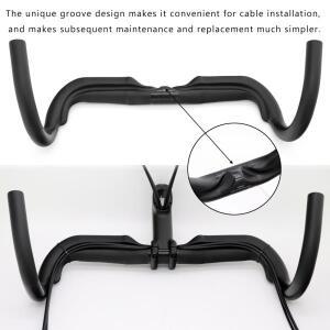 카본 그래블 핸들바 라이트 벤트 레이싱 자전거 내부 케이블 로드 340/360/380/400mm