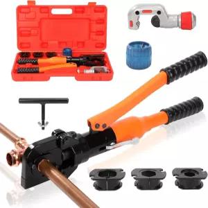 구리 파이프용 유압 프로프레스 크림프 공구 - 커터가 있는 1/2 3/4 1인치 죠 좁은 공간 및 피팅을 위한