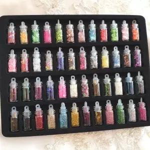 네일샵 글리터 스팽글 파츠 48색 세트 네일아트 네일 젤네일 화장품 뷰티