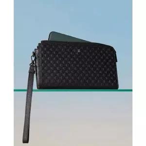 [NS홈쇼핑]DBWA6E360BK 닥스 블랙 수입가죽 루이스 엠보 DD 패턴 지퍼장지갑(핸드폰수납)..