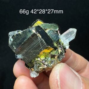 인도네시아 천연 황철석 광물 표본 청정 석영 원석 크리스탈 힐링 스톤 홈 데코