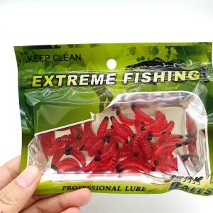 DUODUOYU 50PCS 빵 벌레 실리콘 인공 미끼 0.4g/20mm 구더기 Grub 부드러운 낚시 태클