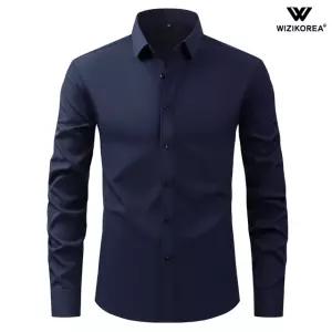 남성 구김없는 링클프리 스판 와이셔츠 슬림핏 남자 긴팔 셔츠 정장 WI009S