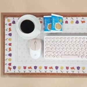 실리콘 가죽 테이블 매트 플라워레터링 식탁매트 방수