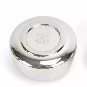 업소용 이중 스텐밥그릇 유광 뚜껑형 밥공기 식당용수납 그릇