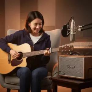 소닉스전자 SMP-330K USB 블루투스 충전식 행사용 매장 앰프스피커 기타앰프 버스킹