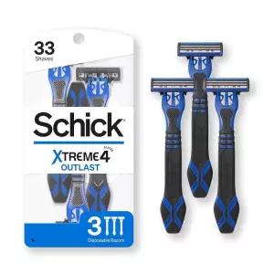 Schick Xtreme 4 블레이드 일회용 면도기 3개 897552