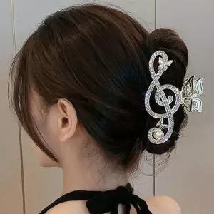 올림 반묶음 긴 머리 헤어 큐빅 포인트 왕 집게 핀 집게핀 머리핀 헤어핀