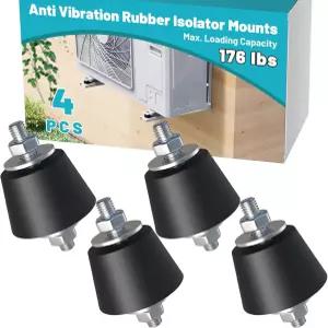 4팩 방진 고무 솔레이터 마운트 스터드 충격 흡수기 공기 압축기용 M8 미니 스플릿 엔진 워터 펌프 S