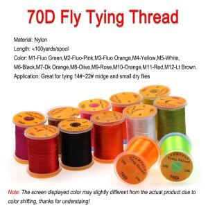 100야드 70D 플라이 타잉 실, 지브라 미지 님프 소형 드라이 재료, 송어, 농어, 그레이링 낚시 루어용