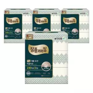 잘풀리는집 명품 로션 미용티슈 230매 3입 4팩