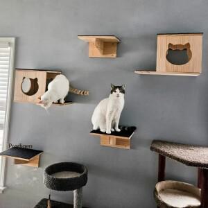 벽걸이 고양이 클라이밍 선반 캣타워 해먹 파고다 사다리 원목 계단 활동 실내 애완동물 가구