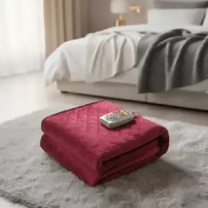 한일테크 장작불 탄소매트 더블 전자파차단 극세사 전기요 온열매트