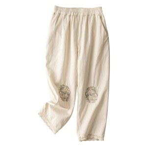 [JPAYAROGOAN] 와이드 팬츠 레ディ ス 면마 가우초 여름 린넨 룸웨어, 마 소재 스트레이트 외출 플레어 스커트 명상 스포츠웨어 시원한 요가 컴팩트 데일리